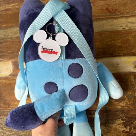 NWOT Disney Bluey Plush Backpack and Disney Jr. Keychain - Picture 4 of 5